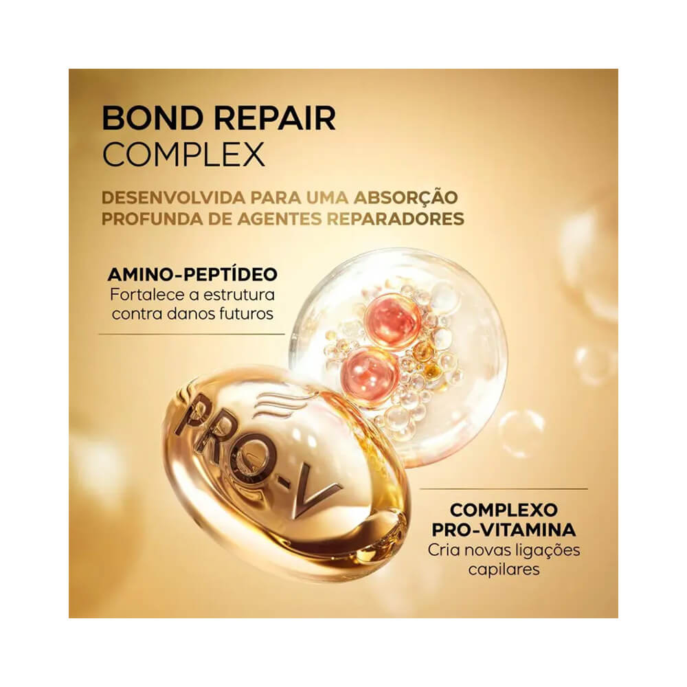 Detalhe do complexo Bond Repair do Shampoo Pantene Molecular Bond Repair com amino-peptídeo e Pro-Vitamina